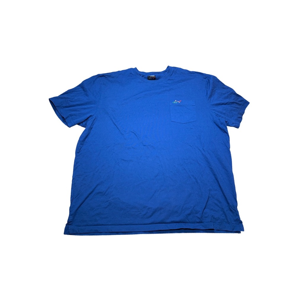 Greg Norman Shark Mens XXL Royal Blue Short Sleeve Pocket T-Shirt Logo
